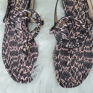 COACH PINK & BLACK SNAKESKIN LEATHER SANDALS 9.5 EUC